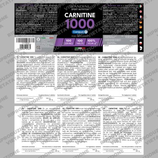 Carnitina Carnipure® 1000 da 100 compresse per la resistenza