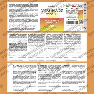 Vitamina D3 2000 U.I. 200 Compresse (6 Mesi) - Per Ossa & Denti