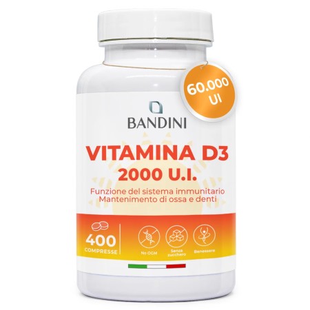 Vitamina D3 2000 U.I. 400 Compresse (1 anno) - Per Ossa & Denti