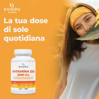 Vitamina D3 2000 U.I. 400 Compresse (1 anno) - Per Ossa & Denti