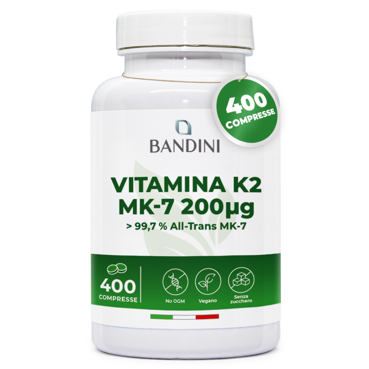 Vitamina K2 | 400 Compresse | Vit K2 Italiana per Ossa normali