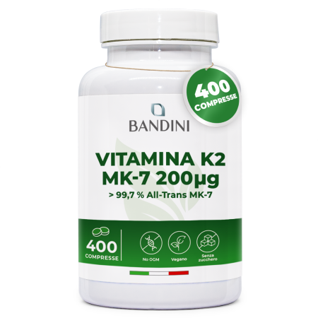 Vitamina K2 | 400 Compresse | Vit K2 Italiana per Ossa normali