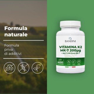Vitamina K2 | 400 Compresse | Vit K2 Italiana per Ossa normali