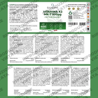 Vitamina K2 | 400 Compresse | Vit K2 Italiana per Ossa normali