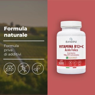 Vitamina B12 con Acido folico e Vitamina C | 400 compresse