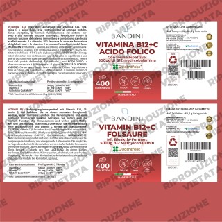 Vitamina B12 con Acido folico e Vitamina C | 400 compresse