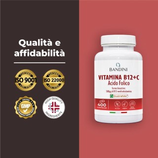 Vitamina B12 con Acido folico e Vitamina C | 400 compresse
