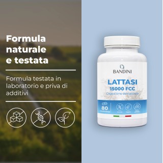 Lattasi 15.000 FCC - 80 compresse per intolleranza al lattosio