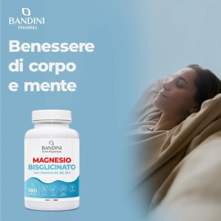 Magnesio Bisglicinato 180 capsule | Con vitamine B1, B6 e B12