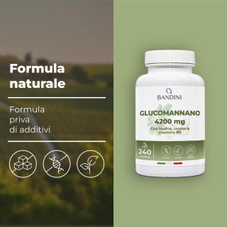 Glucomannano forte 240 capsule con B3, Cromo e Inulina