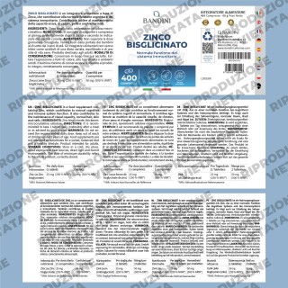 Zinco Bisglicinato 400 compresse | Salute di ossa, capelli, unghie